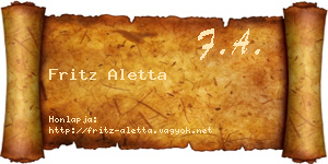 Fritz Aletta névjegykártya